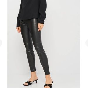 ZARA Black HIGH-WAIST WAXED-EFFECT LEGGINGS XL